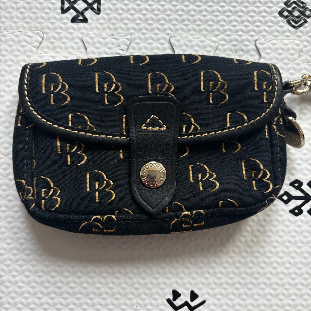 Dooney & Bourke Black Logo Canvas Wristlet